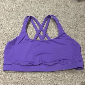 Purple lululemon energy bra size 8 pads removed